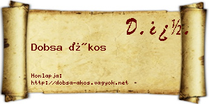 Dobsa Ákos névjegykártya