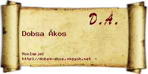 Dobsa Ákos névjegykártya